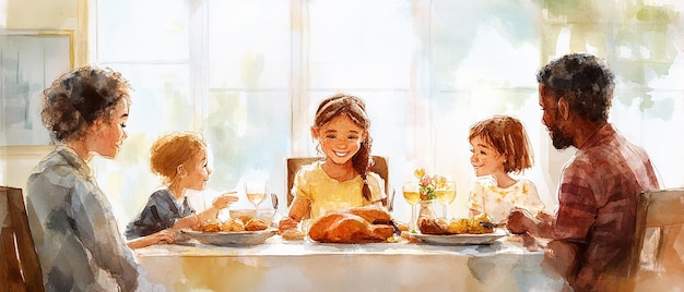 Szczęśliwy domownik przy stole